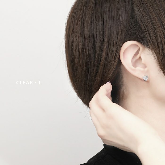 16G 軟骨ピアス ハート キラキラ ジュエル キュービックジルコニア 