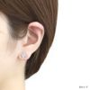 マグネットピアスジュエル上品高見えスクエアイヤリング磁石シルバーペア両耳用ノンホールキャッチレスキュービックジルコニア耳たぶピアスステンレスピアス20ゲージ
