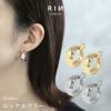 ファッションピアスニッケルフリー甲丸おしゃれロジウムコーティングフープピアス