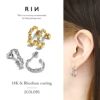 ファッションピアススター星ジュエルストーンニッケルフリー18kコーティングフープスタッド
