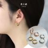 ファッションピアスツイストデザインリングピアスニッケルフリー18kコーティングセグメントリング