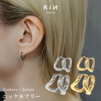ファッションピアスカーブひねり重厚感シンメトリーニッケルフリー18kコーティングセグメントリング