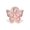 CZジュエル蝶々ピアス・ピンクゴールド・ピンク