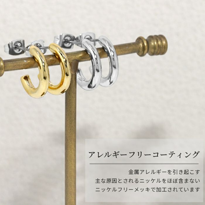 ファッションピアスフープピアスシンプルチタンポストスタッド