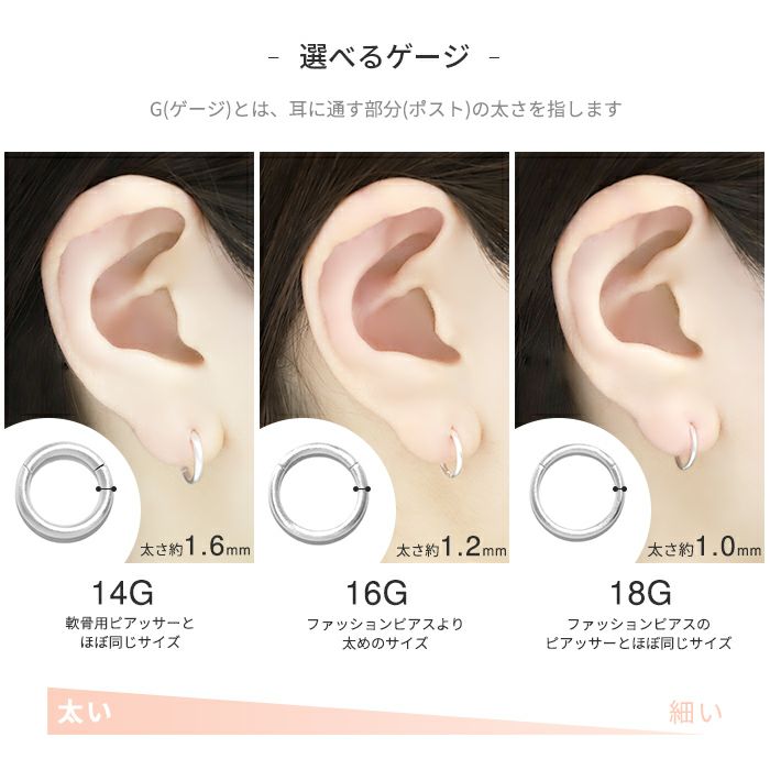 ボディピアス14G16G18G軟骨ピアスセグメントリング