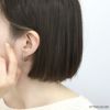 ファッションピアスワンタッチジュエルキュービックジルコニア２連フープリングピアスフープピアス