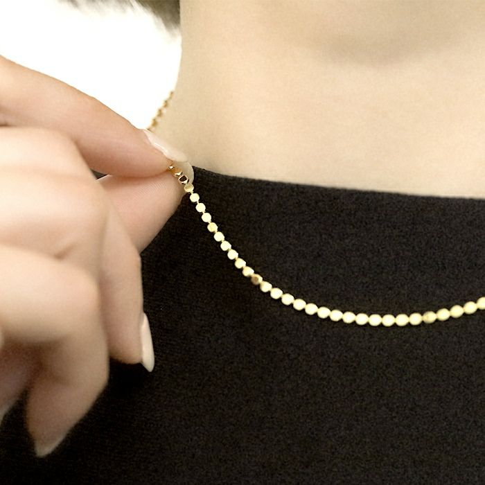 ネックレスカットボールキレイシンプルボールチェーン