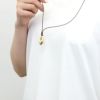 ネックレスPUレザー革ひもドロップしずく型キレイシンプル革ひも