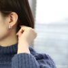 ピアスリングワンタッチムーンピアス18Kロジウムコーティングフープピアス