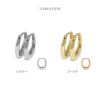 ピアス18k18金金属アレルギーフープリングつっけぱなしキャッチレス楕円変形ワンタッチ18kコーティングレディースセカンドピアスシンプルシルバーゴールドロジウムコーティング上品きれいめ耳たぶ【両耳用・2個売り】