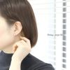 ピアスジュエルキラキラ18Kロジウムコーティングロングリングフープ