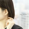 ピアスジュエルキラキラ18Kロジウムコーティングロングリングフープ