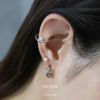 ピアス18k18金金属アレルギーフープニッケルフリーつっけぱなし18kコーティングレディースチタンポストポストピアスセカンドピアスシンプルシルバーゴールド変形歪c型ロジウムコーティング大人上品かわいいきれいめ耳たぶ【両耳用・2個売り】
