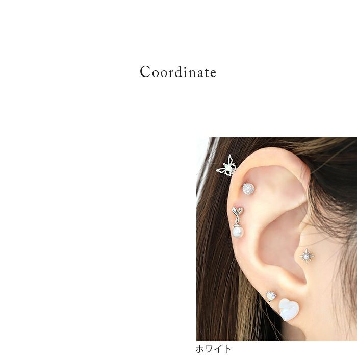 14G ネジピアス クギ 釘 耳たぶ 軟骨 ストレートバーベル ボディピアス