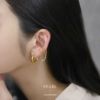 イヤーカフイヤーカフスパールチェーンピアス金属アレルギーイヤカフイヤリング18K18金レディースニッケルフリージュエリーゴールドキラキラキュービックジルコニア大人上品かわいいきれいめ揺れる片耳用