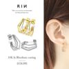 ピアス18Kコーティング5角形3連上品モダンフープペンタゴンスタッドアクセサリー