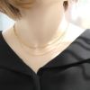 ネックレス２連ネックレスオーバルチェーン小豆マグネット簡単18金あずきチェーンアクセサリー