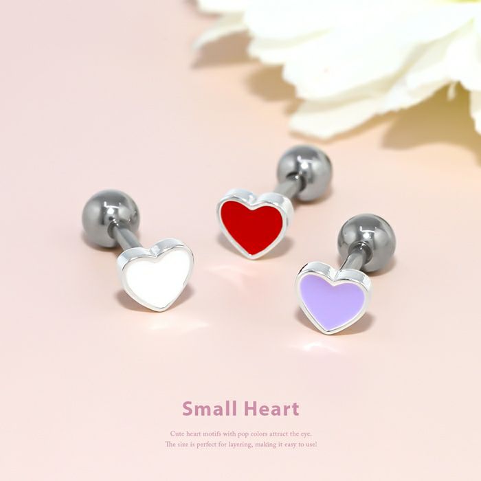 軟骨ピアスかわいいハートheartサージカルステンレスポップキュートストレートバーベル16ゲージボディピアス