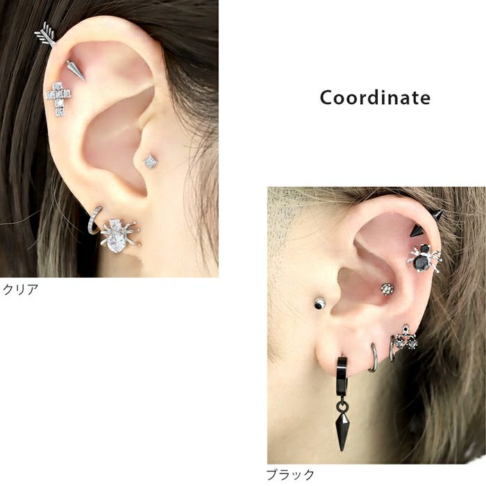 １８金　蜘蛛　ピアス　片耳用 楽天市場】【片耳用 ピアス】くもモチーフ(チェーンタイプ