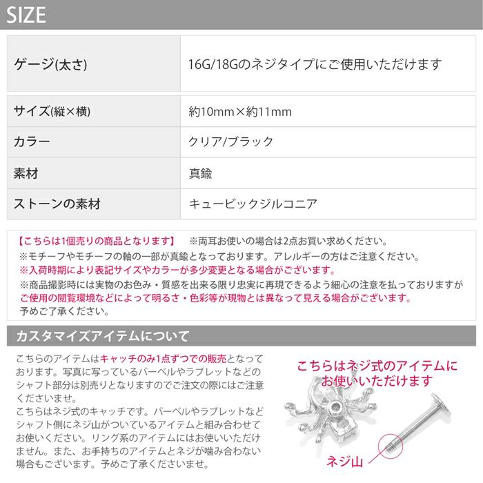 大き目蜘蛛キャッチディティール