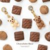 軟骨ピアスクマくまテディベアミルクチョコレートチョコベアキュートストレートバーベル16ゲージ14ゲージボディピアス