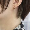 ピアス18Kコーティングチェーン揺れるジュエルキュービックジルコニアフープピアスアクセサリー