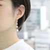 ピアスパール18Kコーティングチェーン大粒きれいドロップ揺れる上品スタッドアクセサリーレディースファッション両耳用