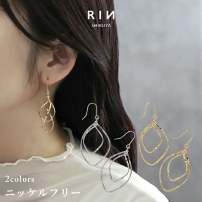 ピアス18Kコーティングリーフ葉っぱ金アレ対応きれいゆらゆらフックアクセサリー