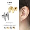 ピアスチタンポストビーンズシンプルスタイリッシュスタッドアクセサリー