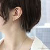 ピアスチタンポストビーンズシンプルスタイリッシュスタッドアクセサリー