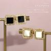 ピアスチタンポストアンティーク調スクエアフレームスタッドアクセサリー