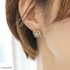 ピアスチタンポストアンティーク調スクエアフレームスタッドアクセサリー