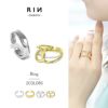 指輪リングキレイ18Kコーティングクロスボリューム感シンプルサイズ調整オープンリングアクセサリー