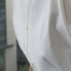 ネックレスペンダントロングネックレス16kコーティングチェーンラリエットY字ネックレスあずきチェーンアクセサリー