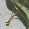 ネックレスペンダントしずく雫ドロップキレイ16kコーティングあずきチェーンアクセサリー