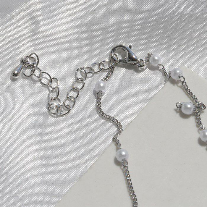ネックレスパールアクリルパール上品16kコーティング喜平チェーンアクセサリー