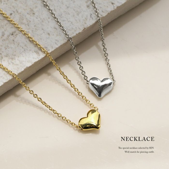 ネックレスペンダントハートheartかわいい16kコーティングあずきチェーンアクセサリー