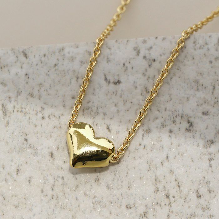ネックレスペンダントハートheartかわいい16kコーティングあずきチェーンアクセサリー