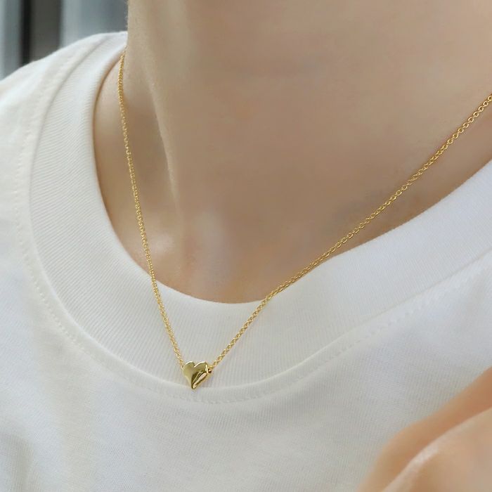 ネックレスペンダントハートheartかわいい16kコーティングあずきチェーンアクセサリー