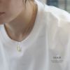 ネックレスペンダント馬蹄ホースシューラッキーかわいい16kコーティングあずきチェーンアクセサリー