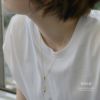 ラリエットペンダントしずく雫ドロップキレイ16kコーティングあずきチェーンアクセサリー