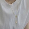ラリエットペンダントしずく雫ドロップキレイ16kコーティングあずきチェーンアクセサリー