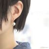 ピアスパール18Kコーティング揺れるドロップ大粒金アレ対応きれいフォーマルフックピアスパールキャッチアクセサリー