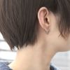ピアス18Kコーティング逆ドロップリング金アレ対応きれい上品リングピアスフープアクセサリー