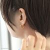 ピアス18Kコーティング逆ドロップリング金アレ対応きれい上品リングピアスフープアクセサリー