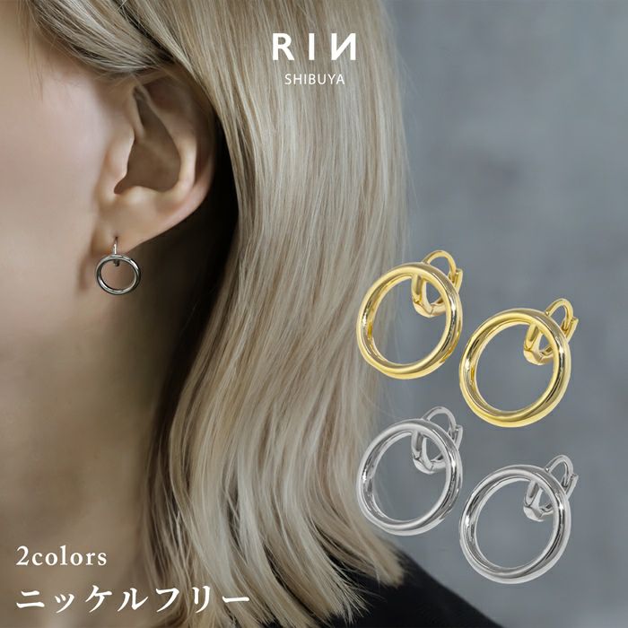 ピアス18Kコーティングサークルリングフープピアスアクセサリー