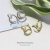 ピアス18Kコーティングサークルリングフープピアスアクセサリー