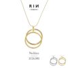 ネックレスチェーンネックレスロングリングクロス2連シンプル16金コーティングチェーンアクセサリー