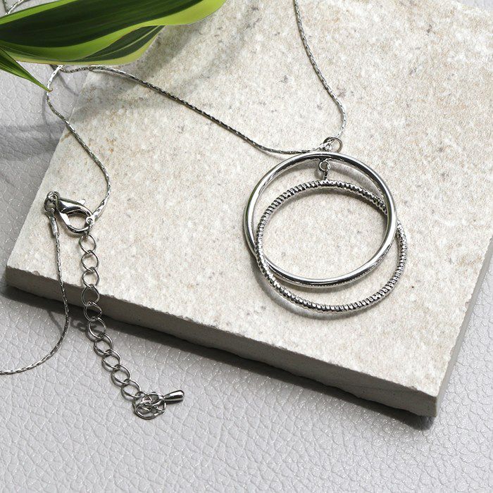 ネックレスチェーンネックレスロングリングクロス2連シンプル16金コーティングチェーンアクセサリー