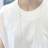 ネックレスチェーンネックレスロングシンプル小豆16kコーティングあずきチェーンアクセサリー